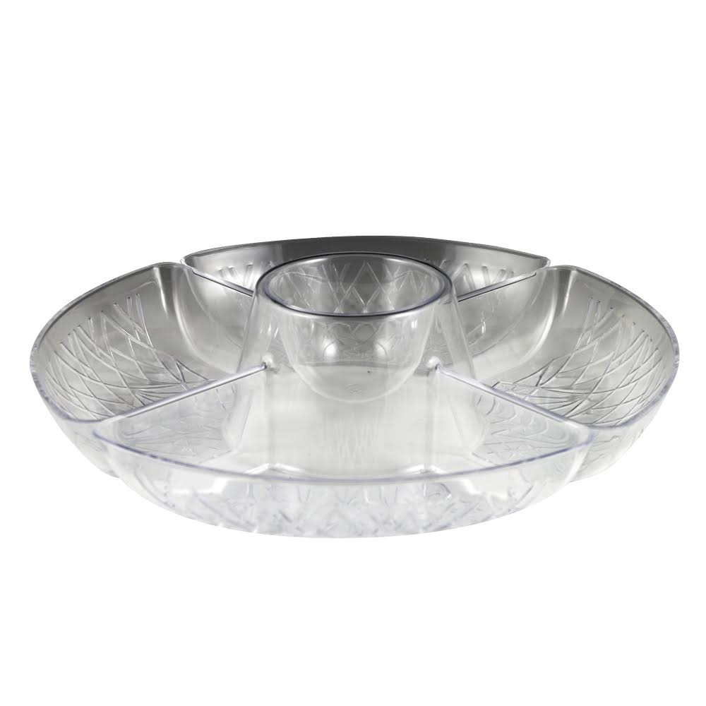 Clear Crystalware 5 Compartment Lazy Susan V347