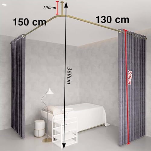U-Shape Room Divider Privacy Partition Curtains (150x130cm) R293