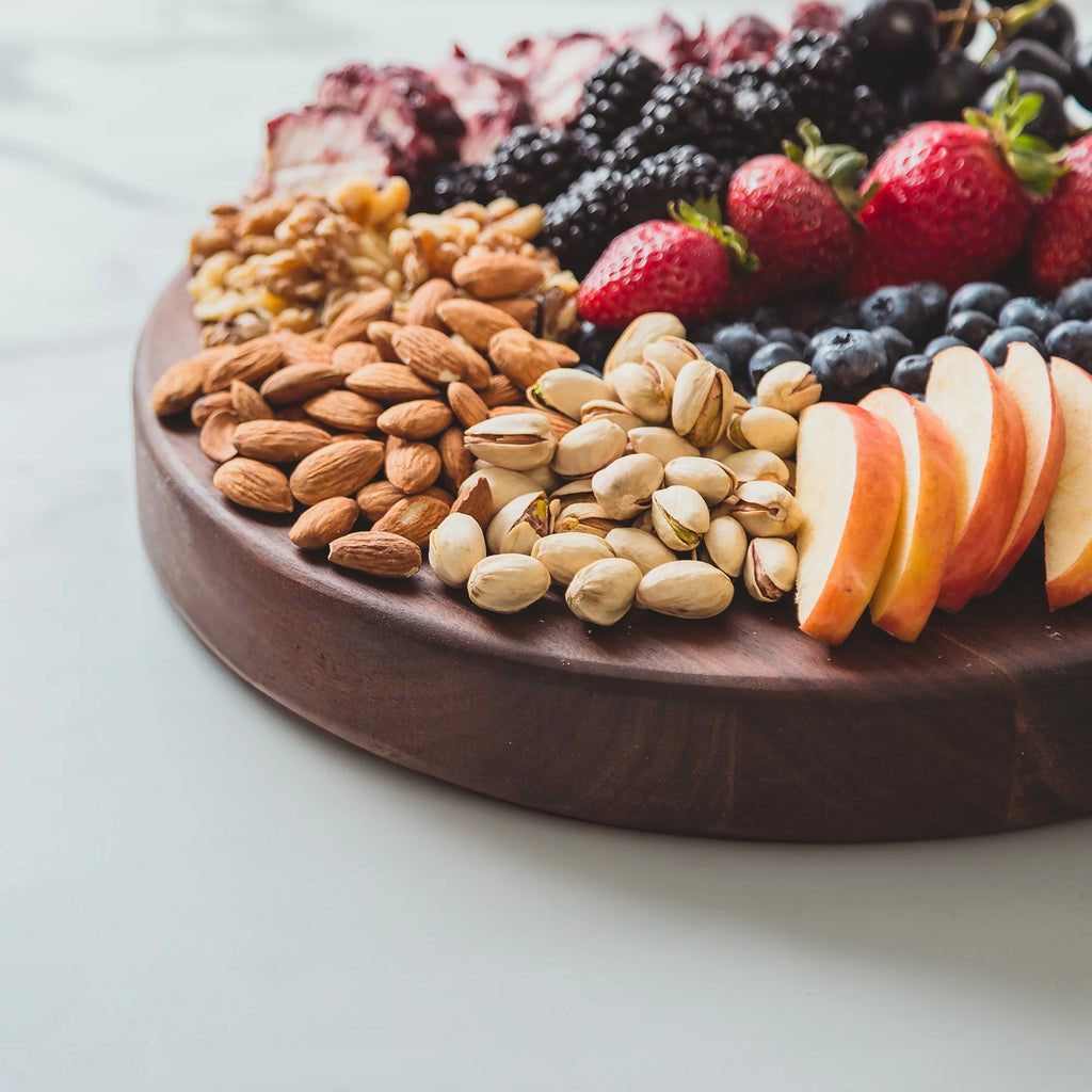 Walnut Wood Round Cutting Board, 18" x 18" x 1.5" D901797