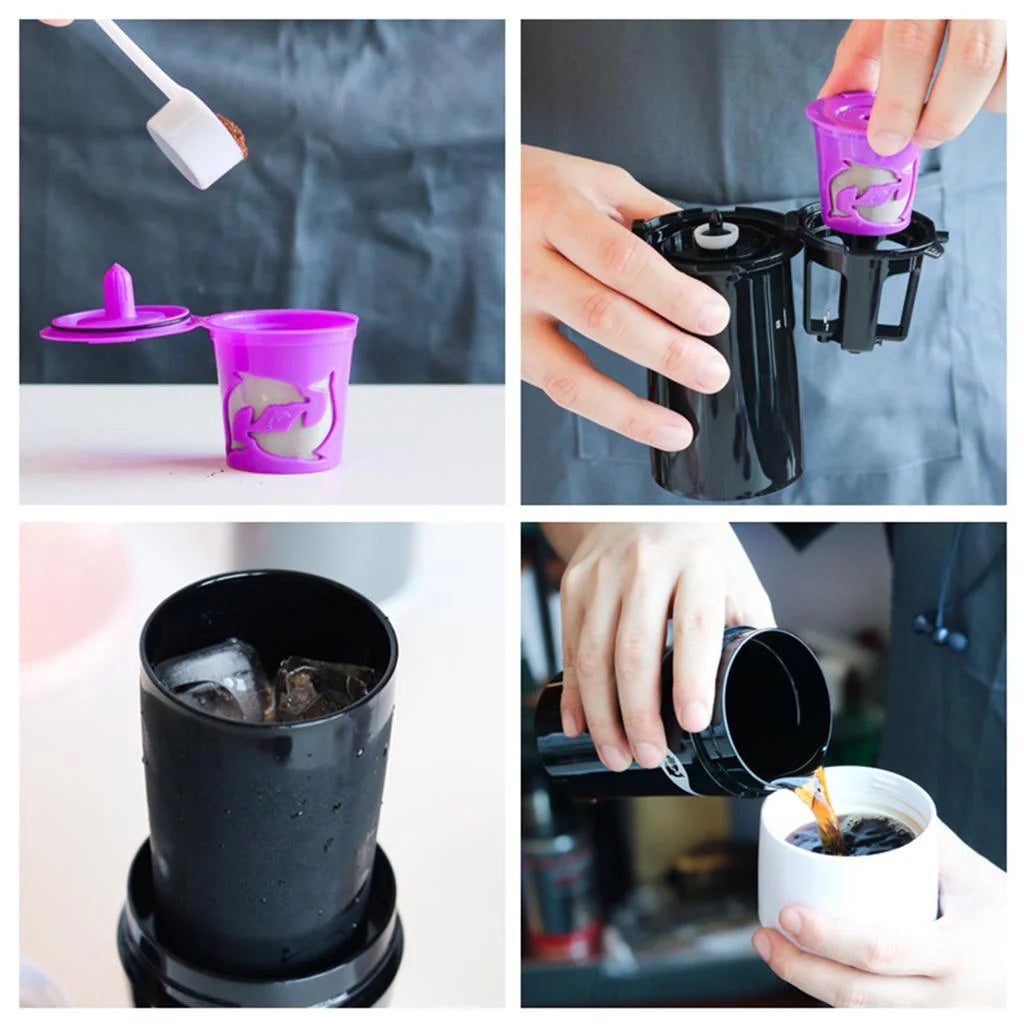 Portable Espresso Maker Single Serve Coffee Maker Travel Mug Black R7202