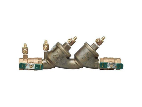 1.25x22 Lead Free Double Check Valve Backflow Preventer with Quarter Turn Ball Valve F237
