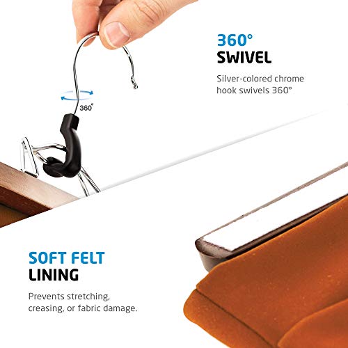 20 Pack Wooden Pants Hangers with Clips E85601