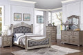 Cal King Size Tufted Fabric Bed 3pc Set with 2 Nightstands Grey A64147