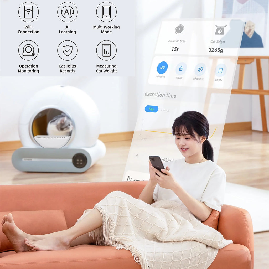 Automatic Self Cleaning Cat Litter Box with App Control X5600