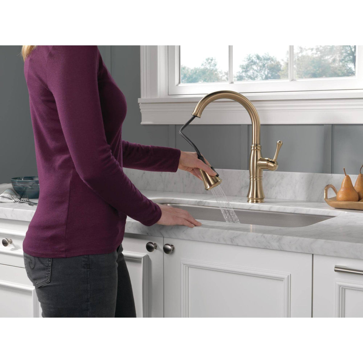 Chrome Single Handle Pull Down Kitchen Faucet O3126