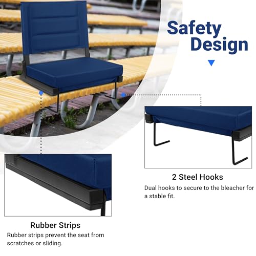 Portable Bleacher Seats with Back Support and Padded Cushion M448