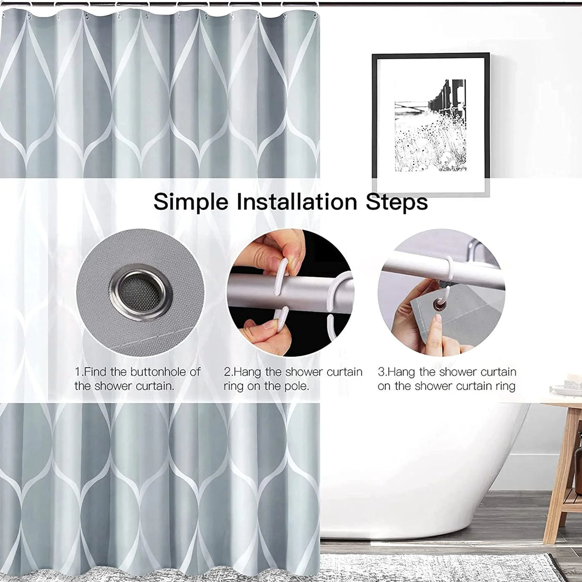 Camping Tent Shower Curtain 66x72 inch Y59352