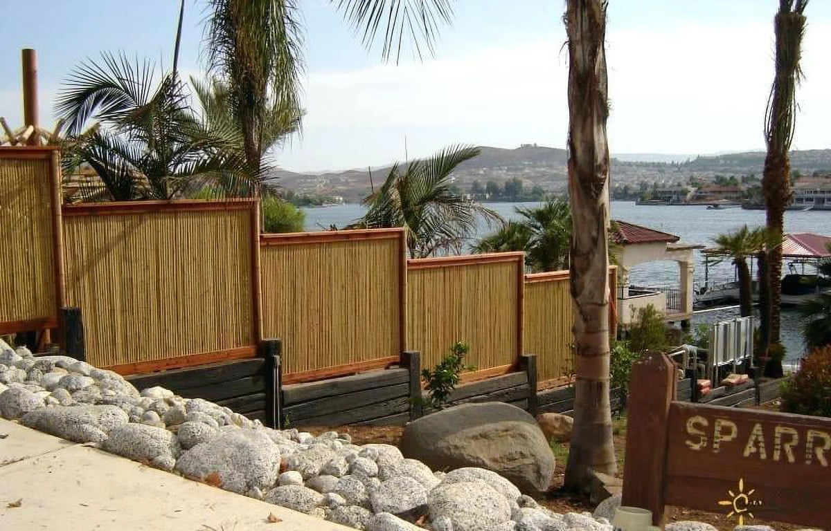 Natural Bamboo Fencing Garden Screen Rolled Fence Panel 3/4 D x 4' H x 8' L O9531