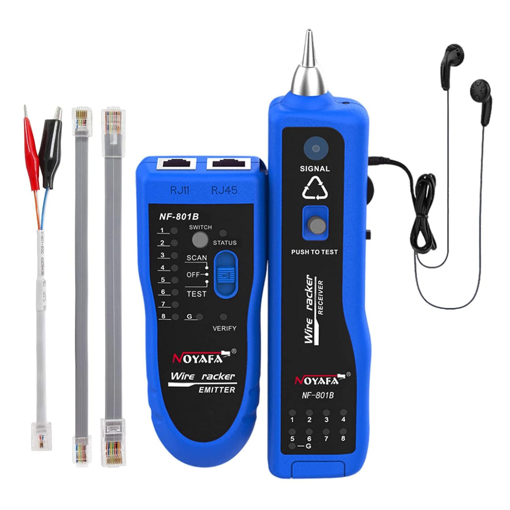 Blue Pack of 2 Network Cable Tester with Earphone and Toolkit J2212