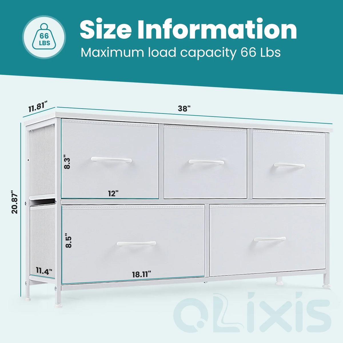 Gray 9 Drawer Fabric Storage Dresser X52224