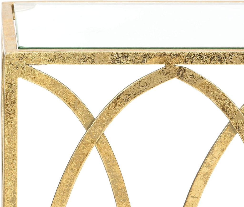 Gold Foil and Glass Console Table J138