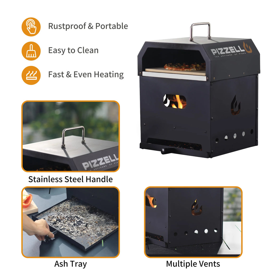 Black 16 inch Wood Fired Pizza Oven L162561
