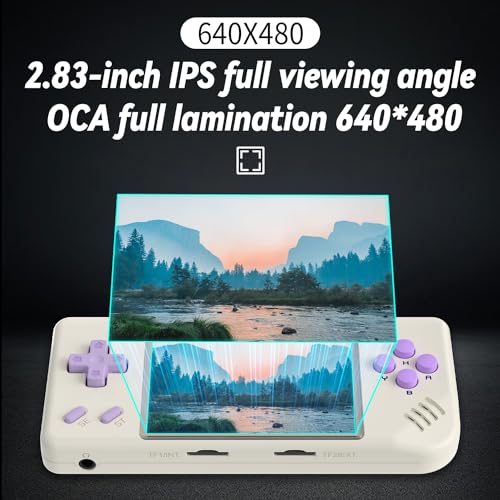 Handheld Game Console Retro 2.83-inch Screen Video Game Player 64G TF Card 3100mAh Battery Black Transparent J17925