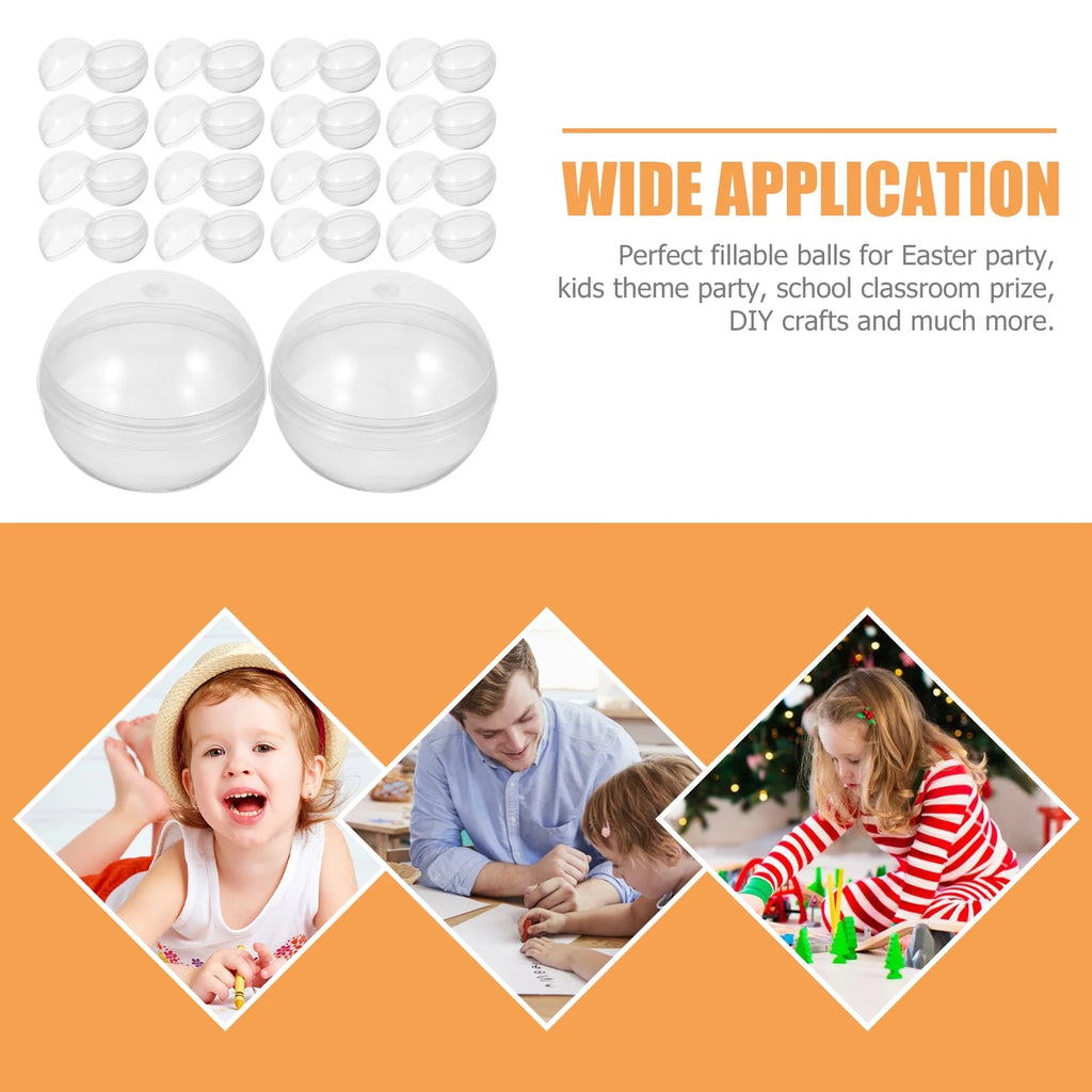 200 pcs Clear Plastic Fillable Balls E771