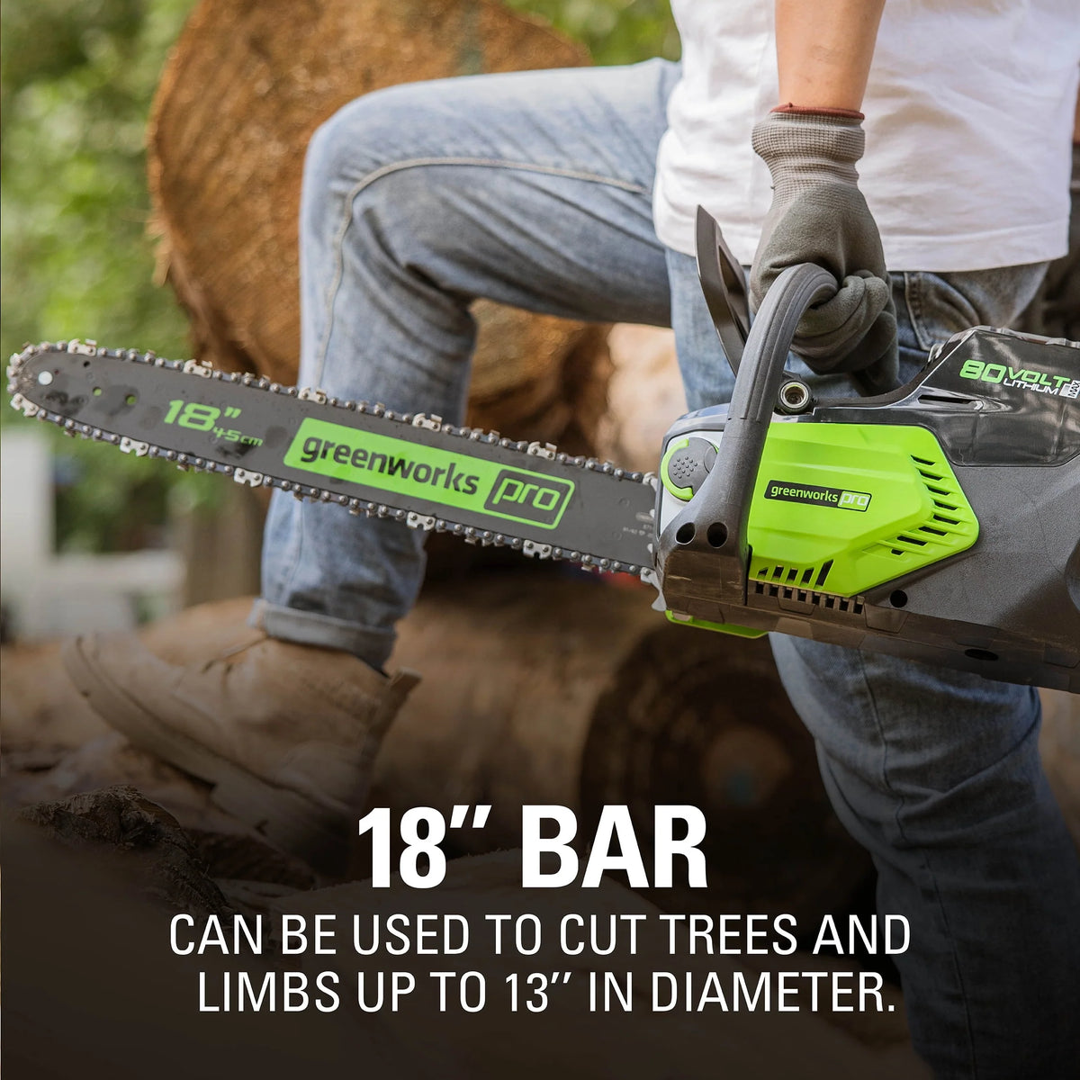80V 18-inch Cordless Brushless Chainsaw Kit with 2.0 Ah Battery & Charger O6884