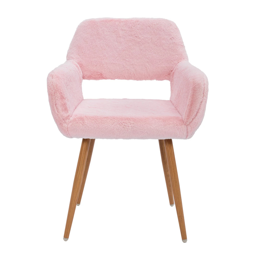 Faux Fur Dining Chairs with Steel Leg E201239