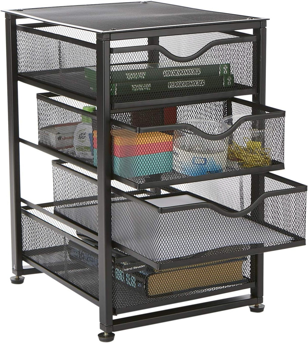 Black 4-Tiered Metal Rolling Utility Cart A71732