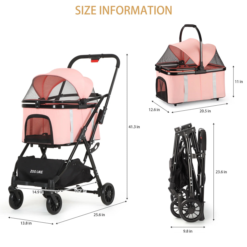 Foldable 4 Wheel Pet Stroller P42759