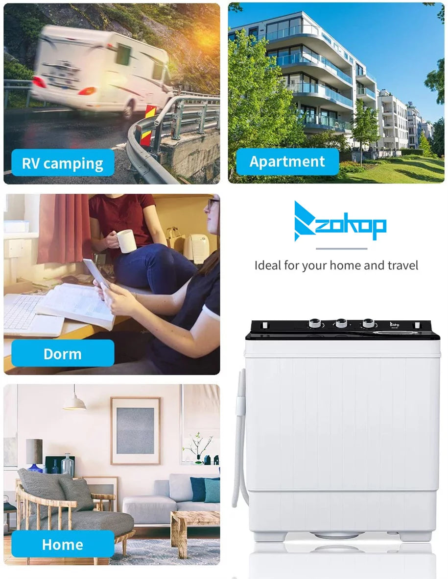26lbs Portable Semi-automatic Twin Tub Washing Machine W5594