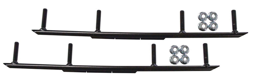 Green MTX Snowmobile Skis with 4" Round Bars Complete Kit H1622