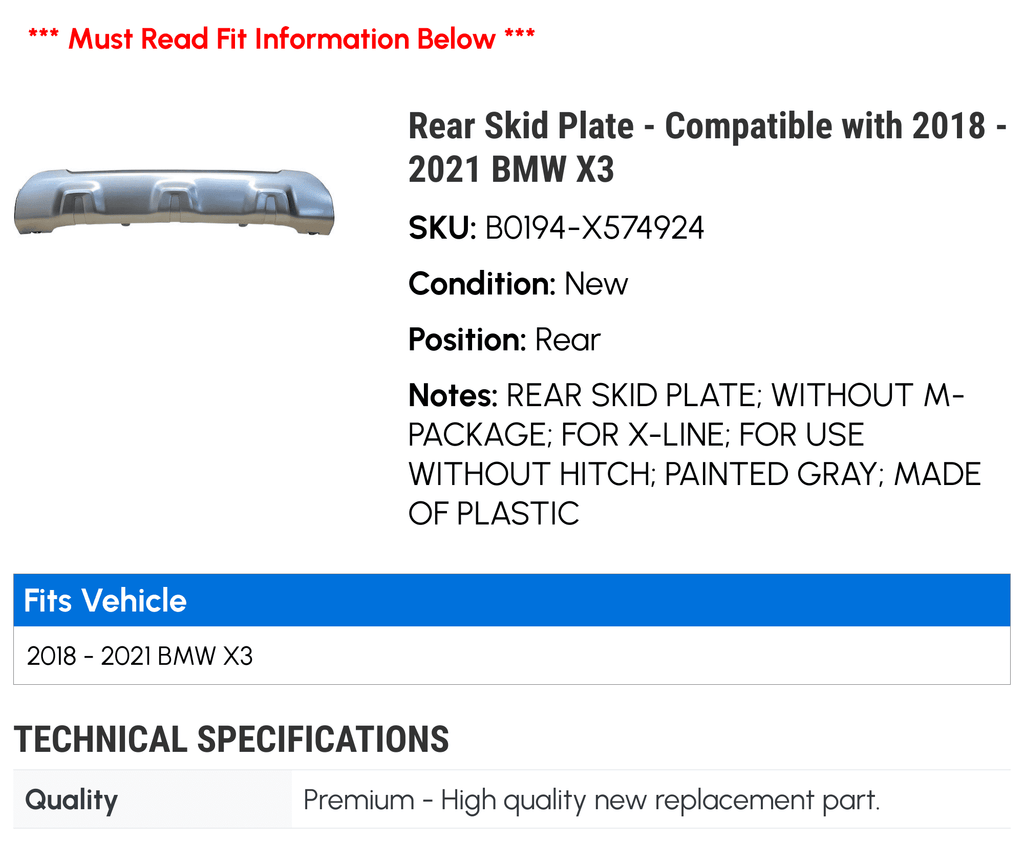 Rear Skid Plate A6656