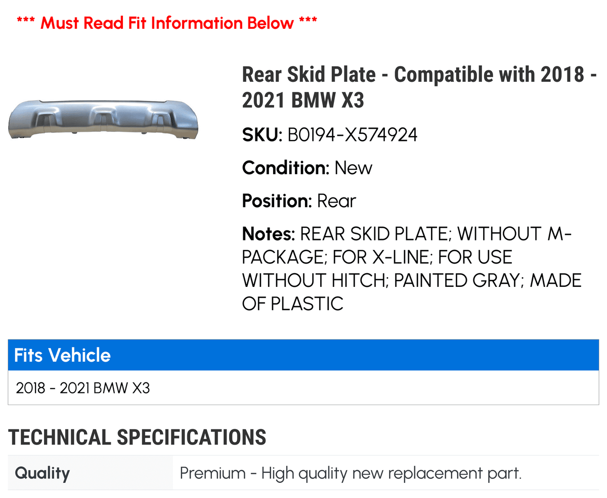 Rear Skid Plate A6656