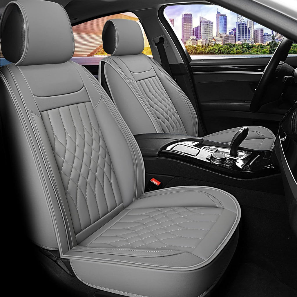 Black Waterproof Leather Car Seat Covers Full Set V2970
