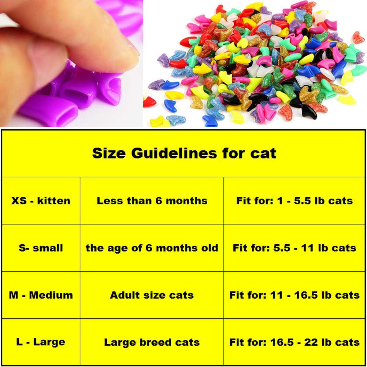 Cat Nail Caps with Glue and Applicators Medium L7309