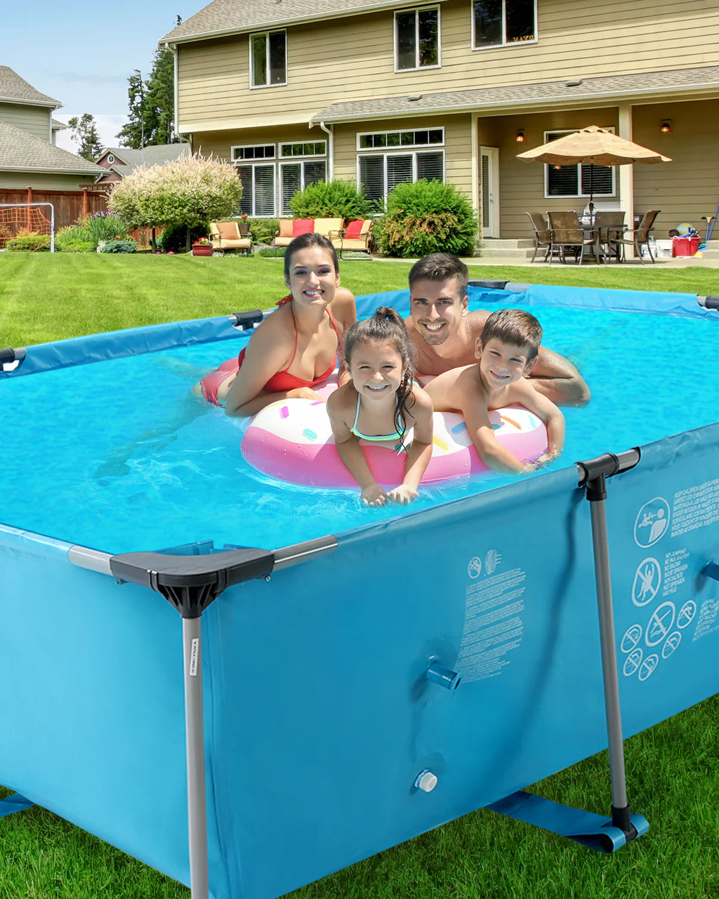 10 ft Above Ground Rectangular Frame Swimming Pool D4466