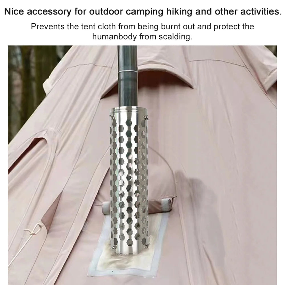 Stainless Steel Chimney Accessory for Tent Stoves O39631
