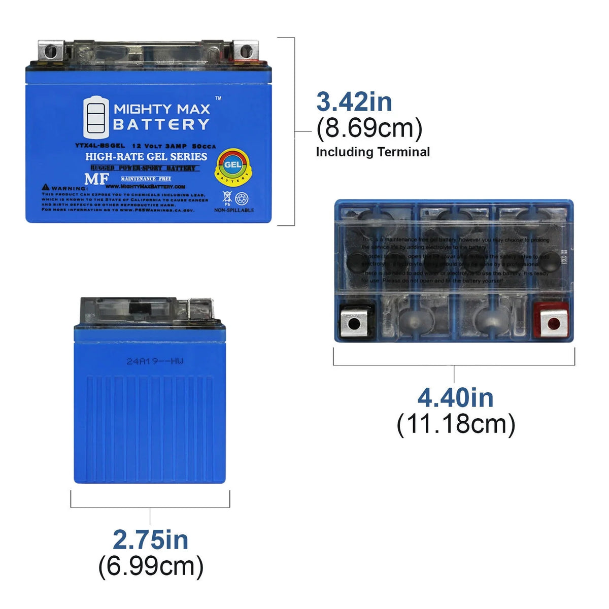 12V 3AH GEL Replacement Battery 3 Pack W336