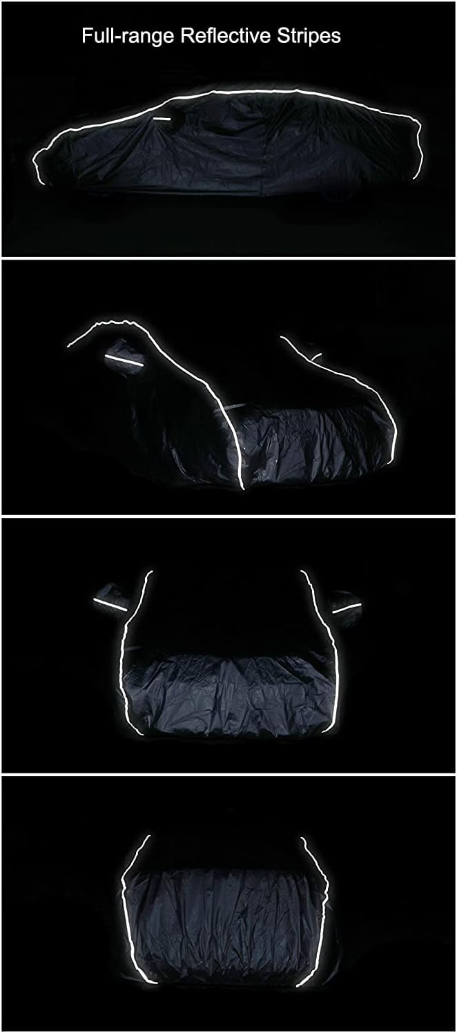Hard Shell Car Cover Waterproof UV-Proof Windproof Fit 150-178 Inches Length Coupe Convertible Sport Car L70189