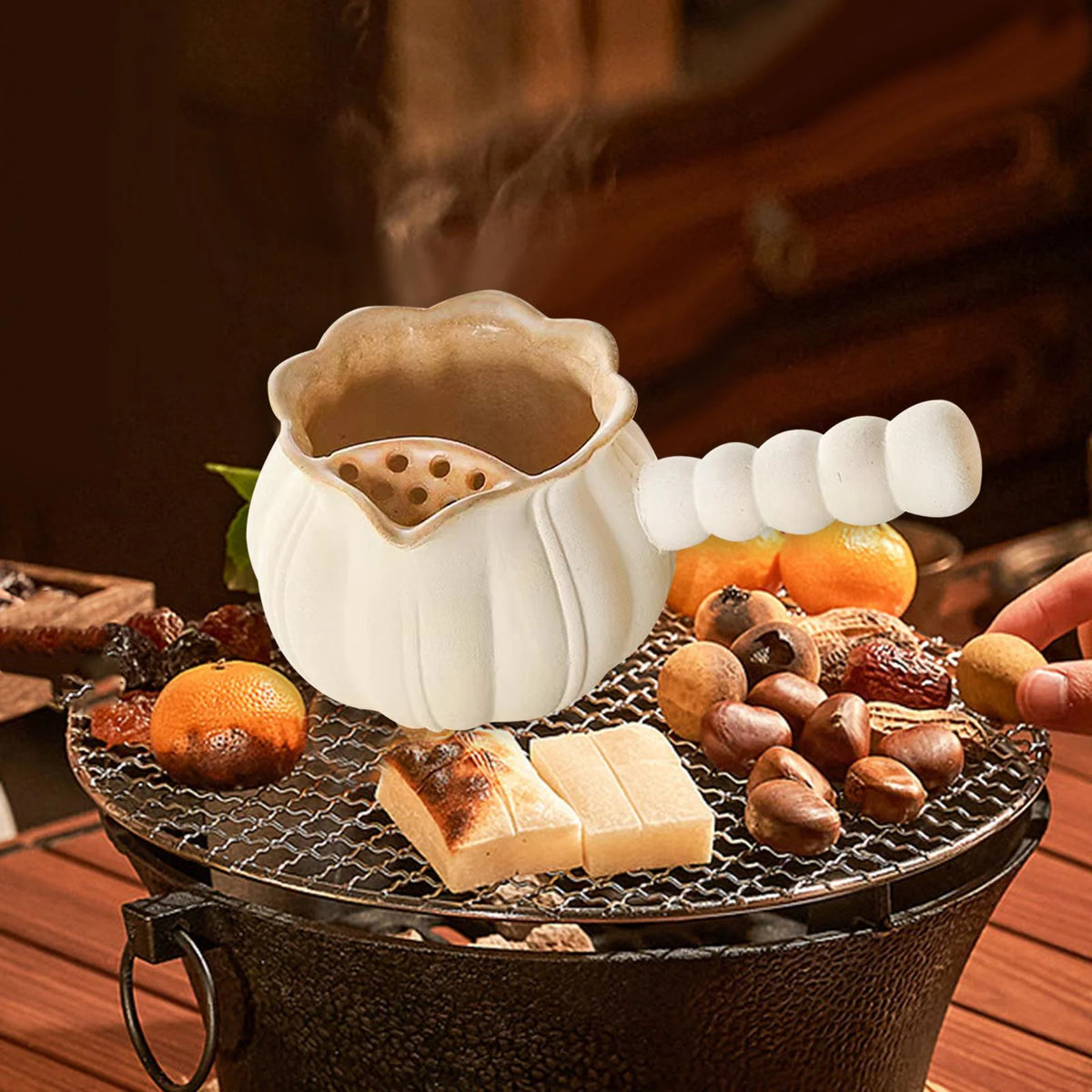 550ml Ceramic Teapot with Side Handle I720869