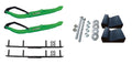 Green MTX Snowmobile Skis with 4" Round Bars Complete Kit H1622