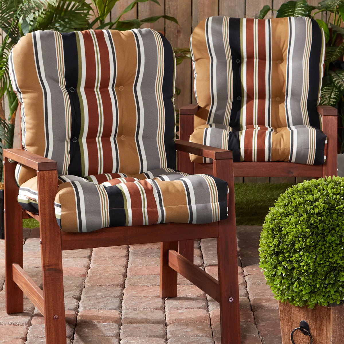 42 x 21 in. Outdoor Tufted Chair Cushion Set of 2 Y2708