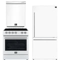 30 Electric Range, Refrigerator and Dishwasher in White with Silver Handles W70972