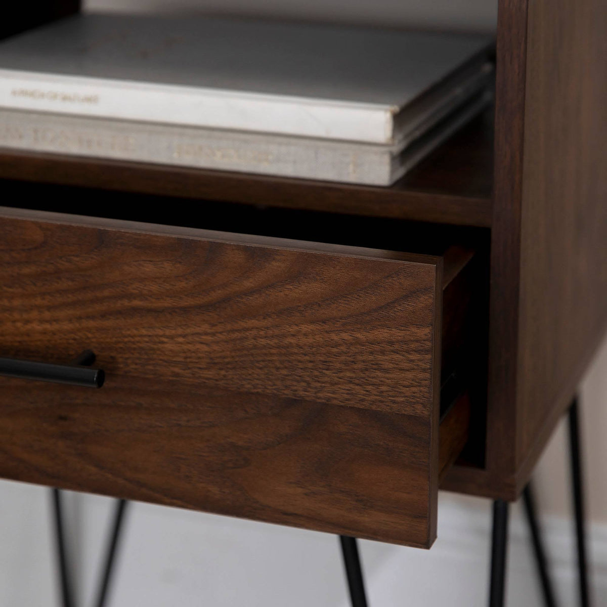 Dark Walnut Single Drawer Side Table N541