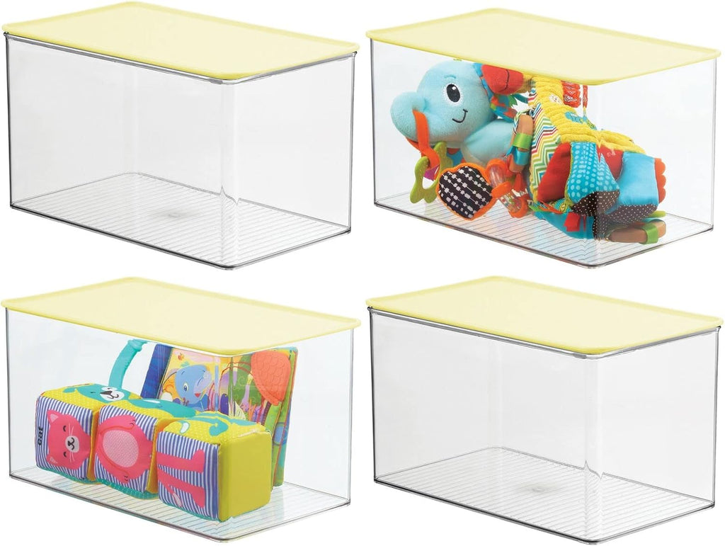 Clear 4 Pack Plastic Stackable Storage Bin with Lid A3651