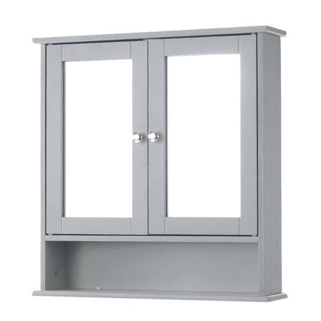 2-Door Wall Mount Cabinet with Glass Doors and Shelves R243963