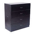 Black 4-Drawer MDF Wood Dresser A78510