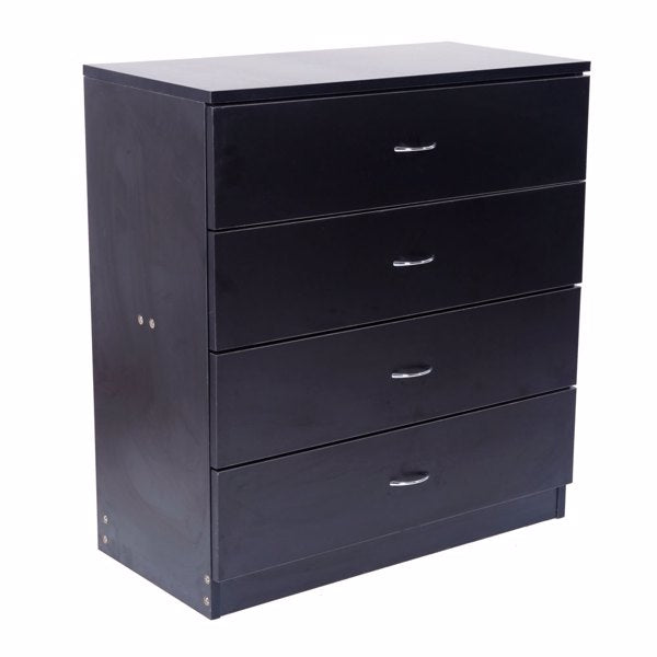 Black 4-Drawer MDF Wood Dresser A78510