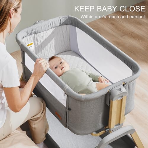 Navy Blue 3 in 1 Baby Bassinet with Mattress and Wheels N685