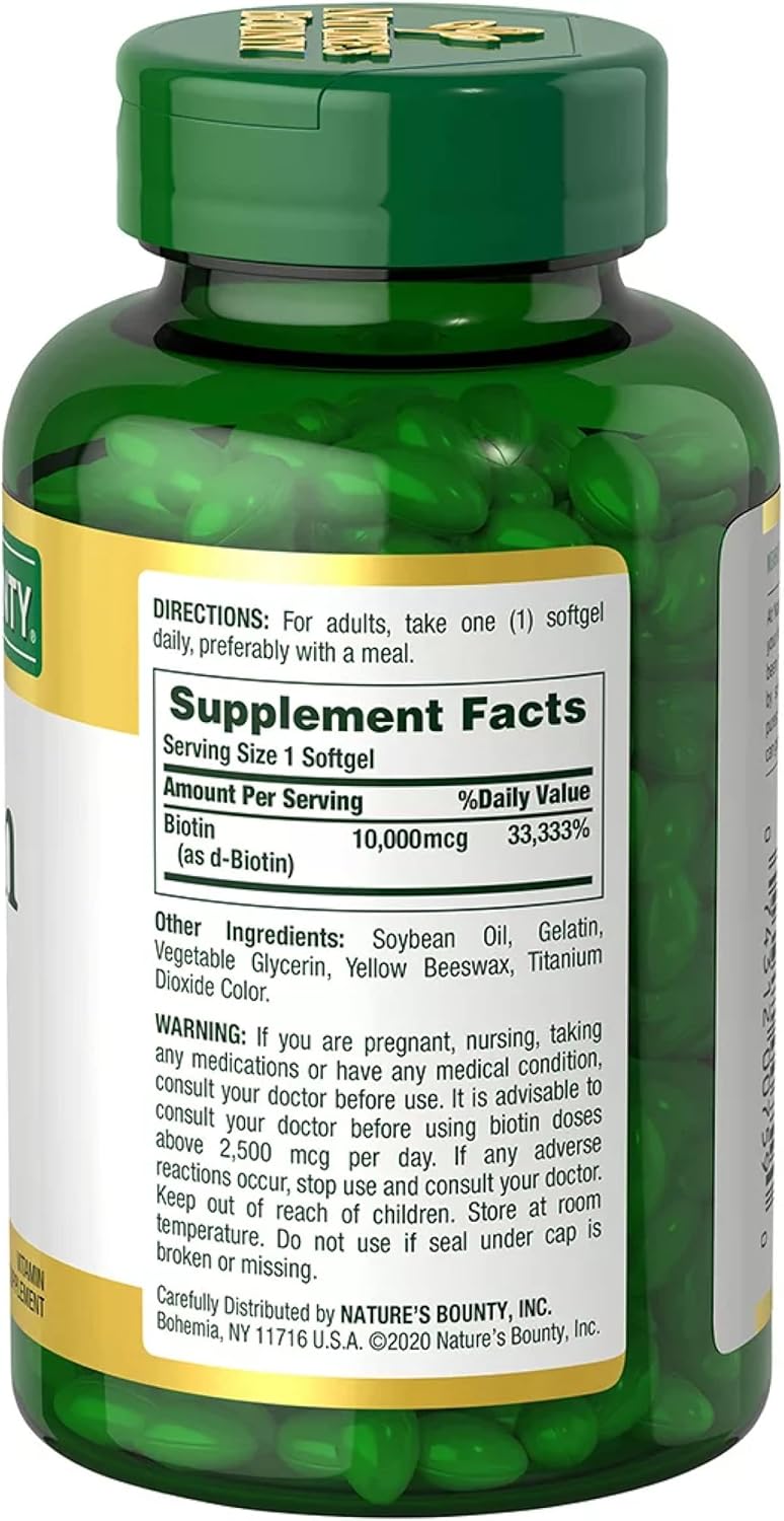 Biotin 10,000 mcg, 250 Rapid Release Softgels A10872