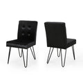 Set of 2 Tufted Velvet Dining Chairs Black I915