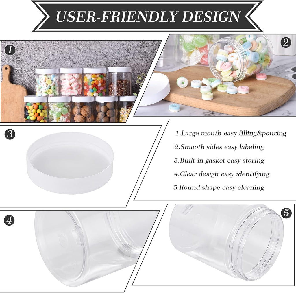 8 oz Plastic Jars with Lids, Pack of 30 I719