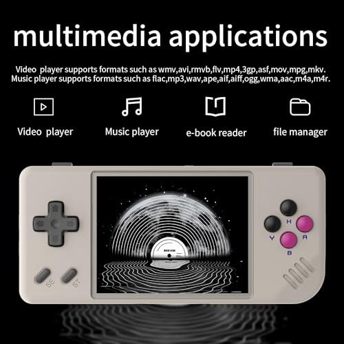 Handheld Game Console Retro 2.83-inch Screen Video Game Player 64G TF Card 3100mAh Battery Black Transparent J17925