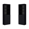 Black 2 Door Engineered Wood Bookcase Set of 2 N56840
