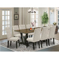 9 Piece Solid Wood Dining Room Table Set N606
