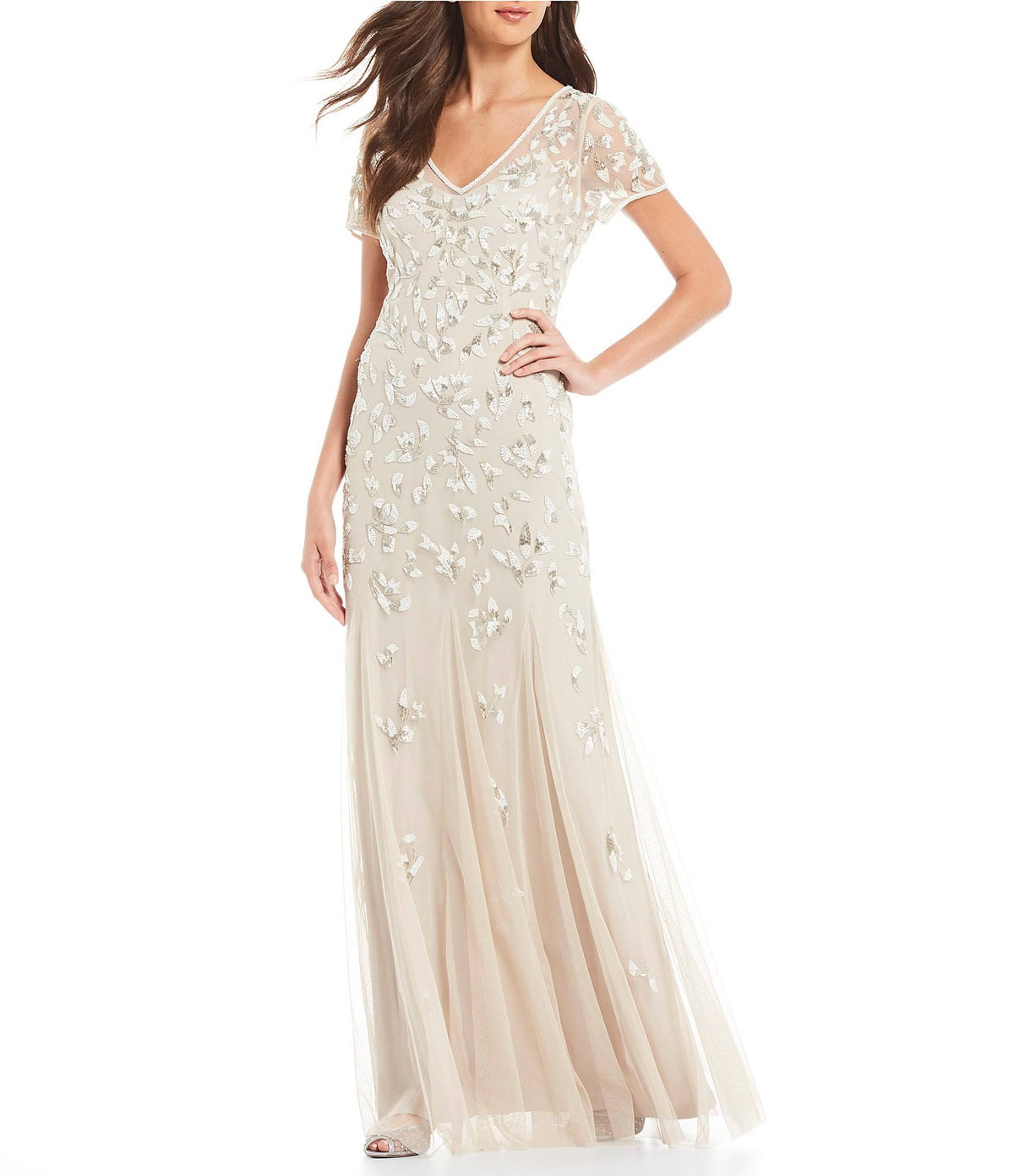 Beaded Godet Gown B963602