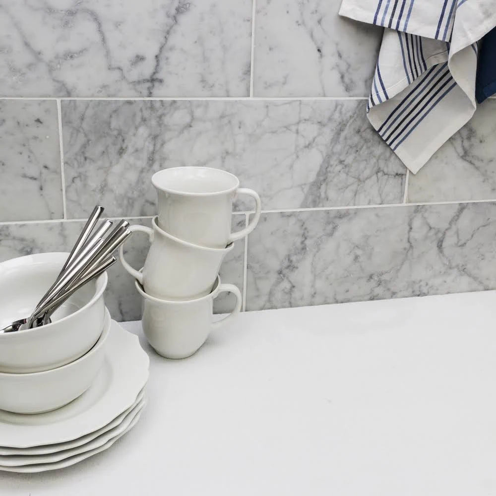 Carrara 6x18 Honed Marble Tile J508